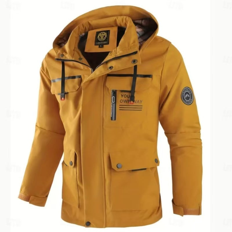 Men’s Hooded Parka Jacket – Windproof Winter Coat