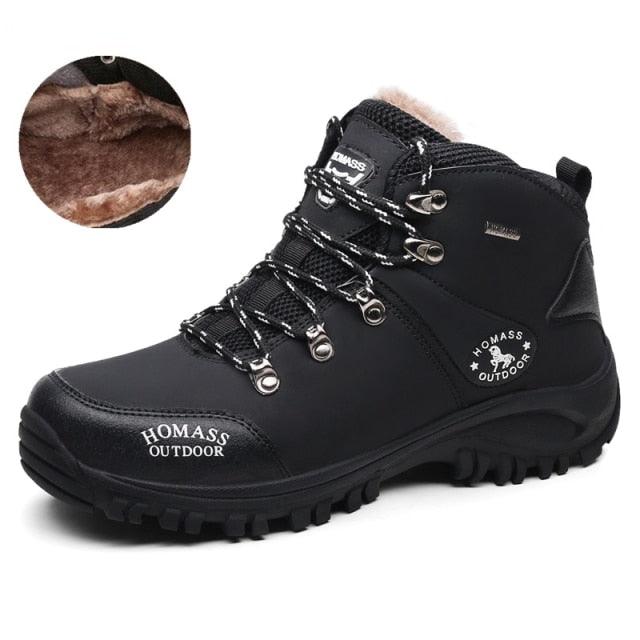 Men’s Waterproof Tactical Hiking Boots – Fur-Lined Winter Shoes