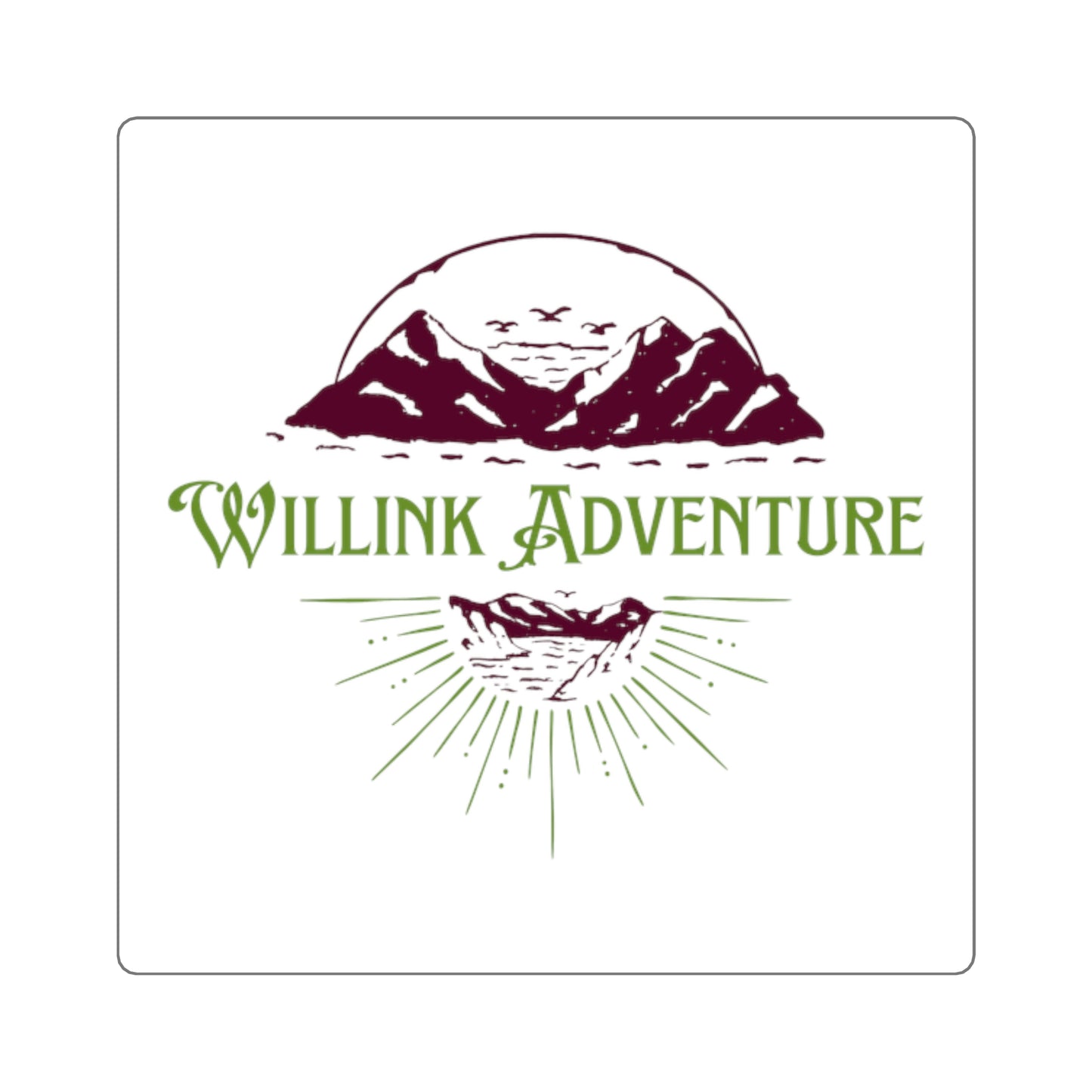 Willink Adventure Square Sticker — Vintage Mountain Outdoors Logo Sticker