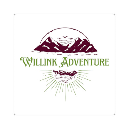 Willink Adventure Square Sticker — Vintage Mountain Outdoors Logo Sticker