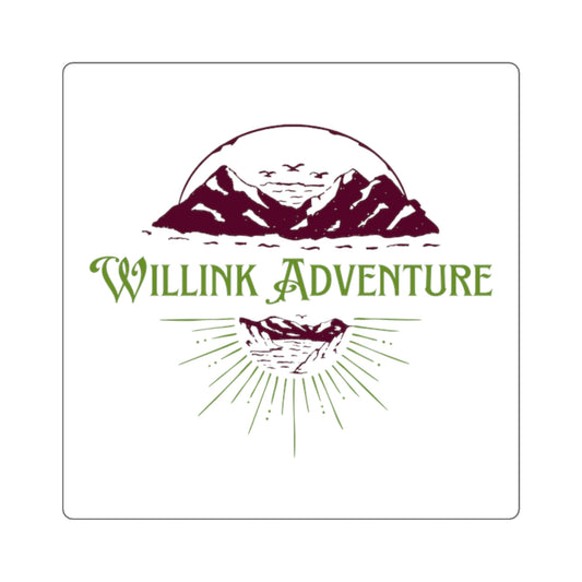 Willink Adventure Square Sticker — Vintage Mountain Outdoors Logo Sticker