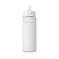 20oz Mini Water Bottle — White Travel Bottle with Straw, Mountain Adventure Logo