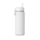 20oz Mini Water Bottle — White Travel Bottle with Straw, Mountain Adventure Logo