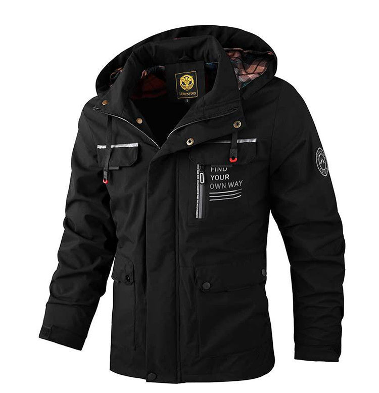 Men’s Hooded Parka Jacket – Windproof Winter Coat