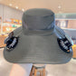 Solar fan hat: wide - brim bucket hat with 2 solar fans, men’s summer cap for outdoor fishing, camping, hiking.