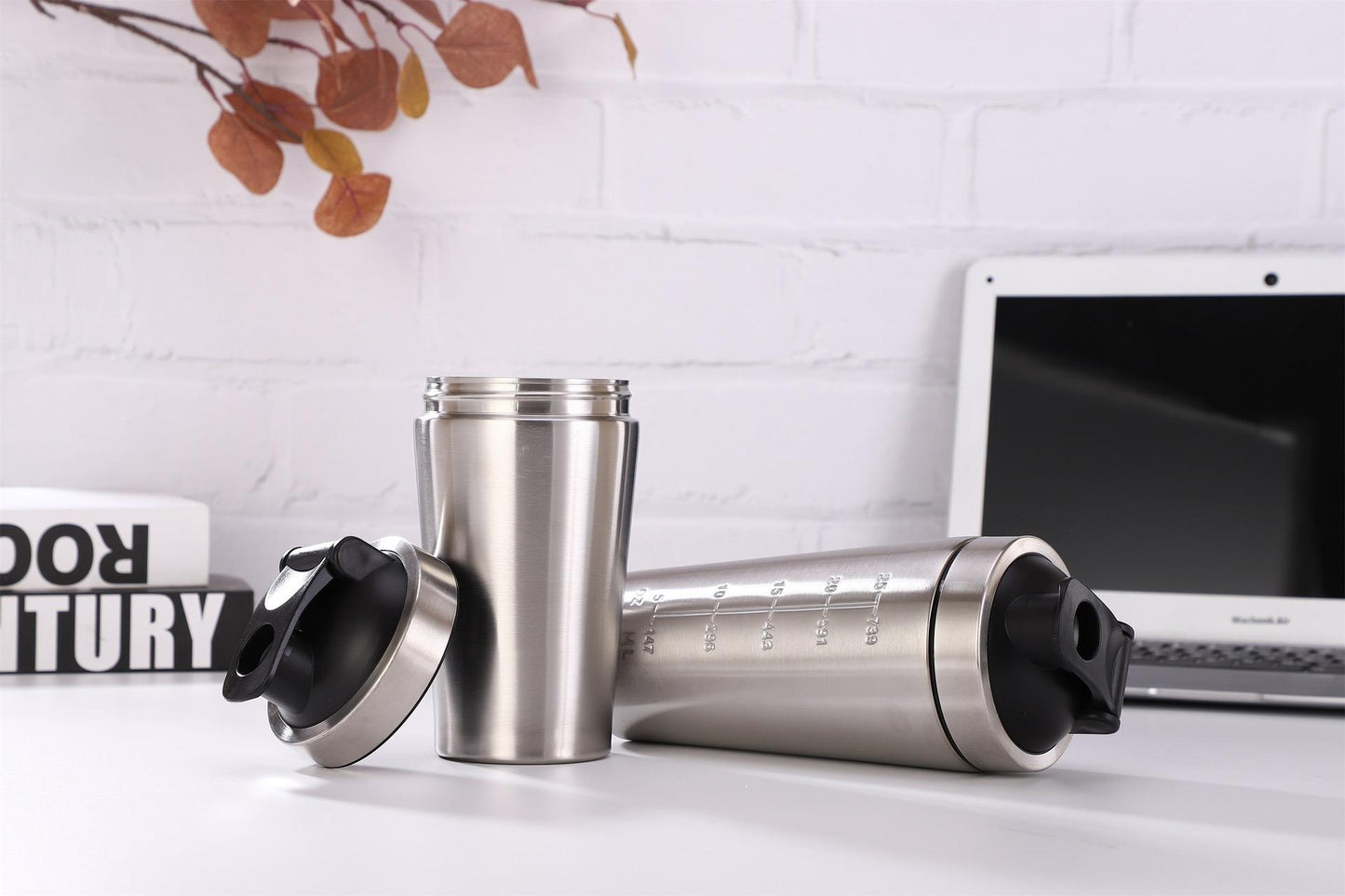 304 Stainless Steel Protein Shaker Bottle – Sports Cup with Ball