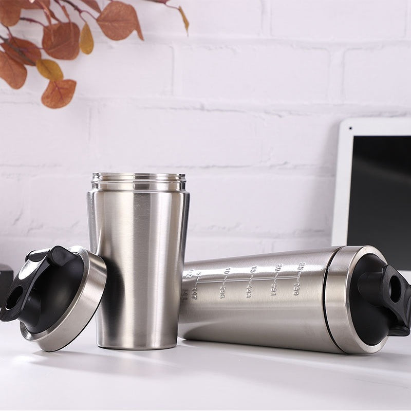 304 Stainless Steel Protein Shaker Bottle – Sports Cup with Ball