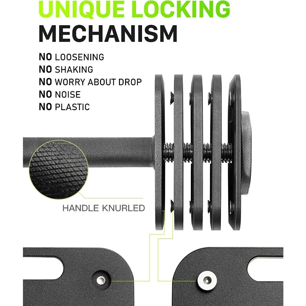 Adjustable Dumbbell Set 10–80lb – Quick-Lock Home Gym Weights