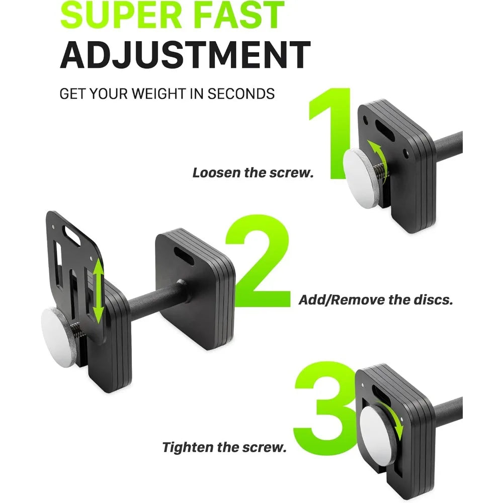 Adjustable Dumbbell Set 10–80lb – Quick-Lock Home Gym Weights