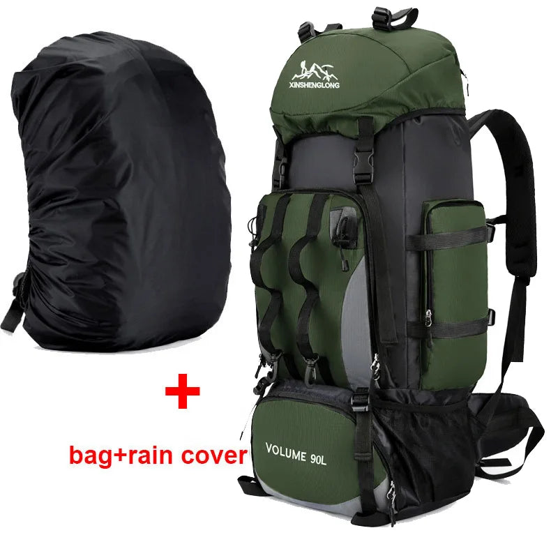 90L Waterproof Hiking Backpack – Large Camping Rucksack