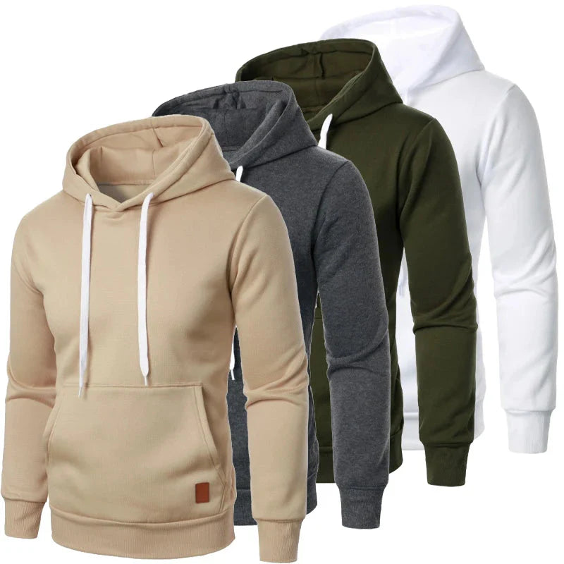 Men’s Lightweight Hoodie – Solid Color Pullover Sweatshirt