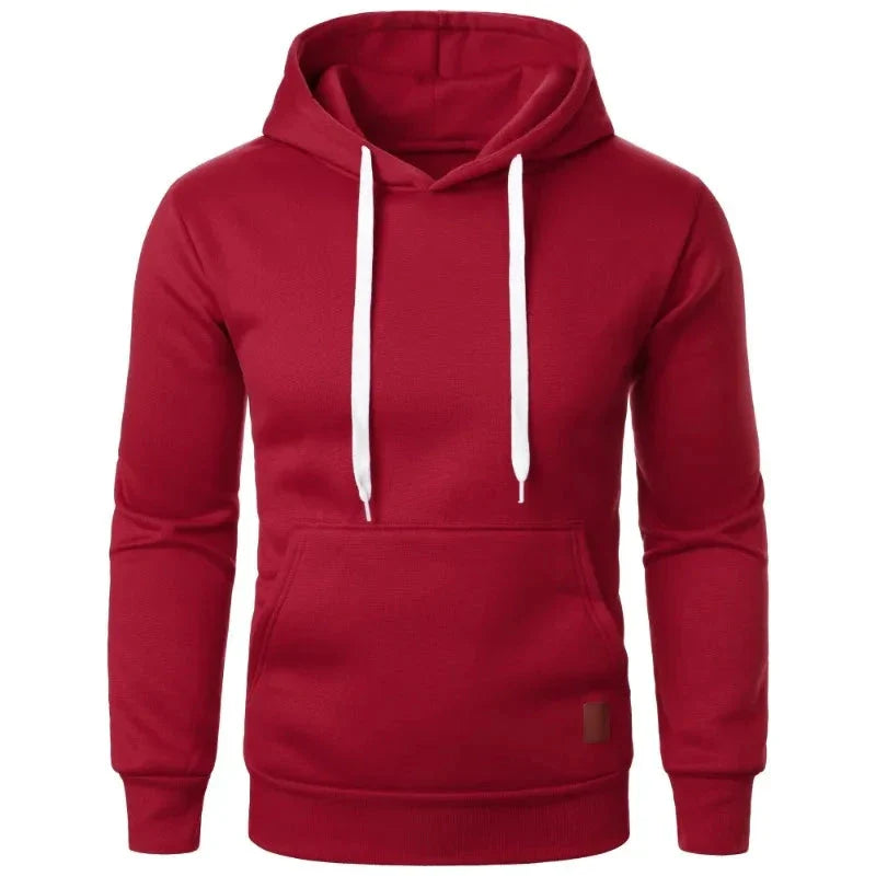 Men’s Lightweight Hoodie – Solid Color Pullover Sweatshirt