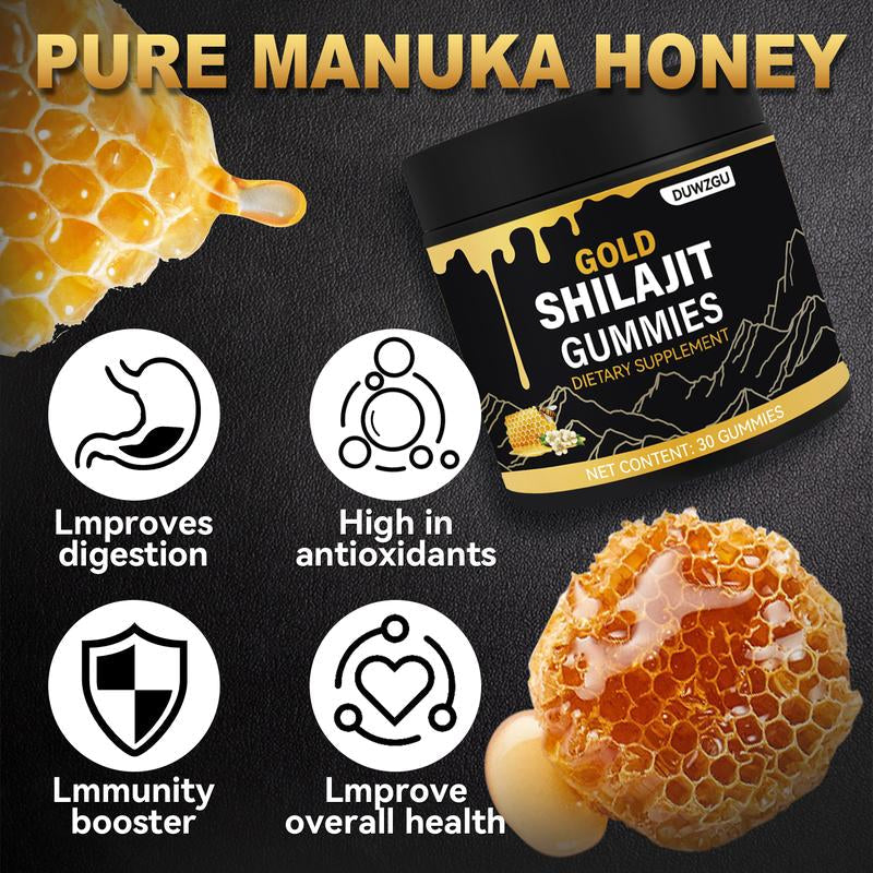Gold Shilajit Gummies – Energy, Stamina & Muscle Support (30 Gummies)