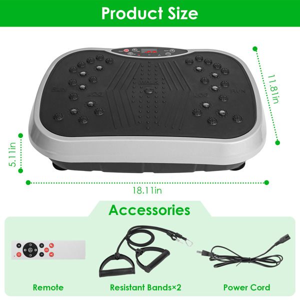 Whole Body Vibration Machine with Resistance Bands & Remote