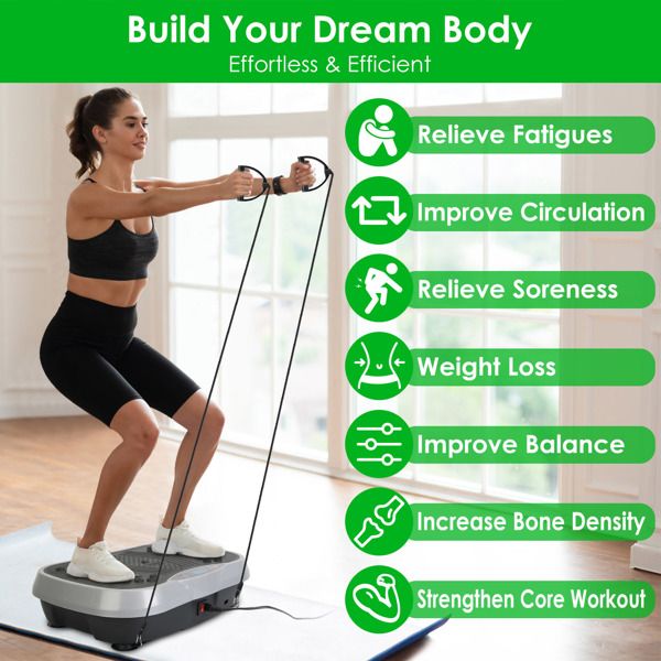 Whole Body Vibration Machine with Resistance Bands & Remote