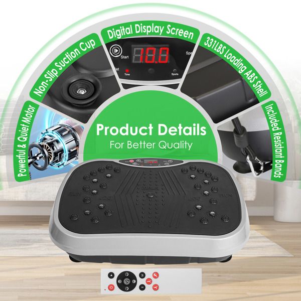 Whole Body Vibration Machine with Resistance Bands & Remote