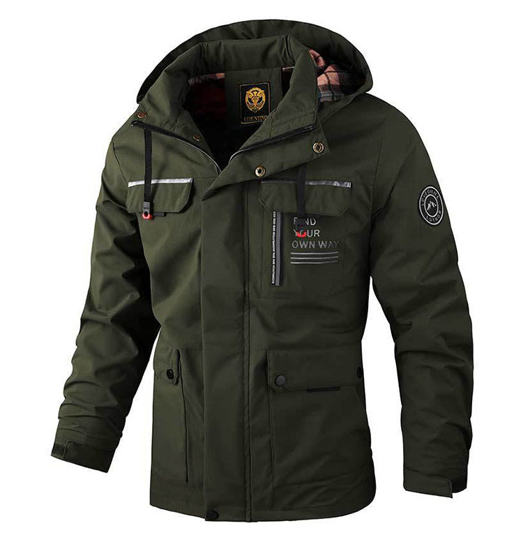 Men’s Hooded Parka Jacket – Windproof Winter Coat