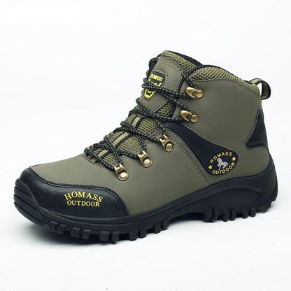 Men’s Waterproof Tactical Hiking Boots – Fur-Lined Winter Shoes