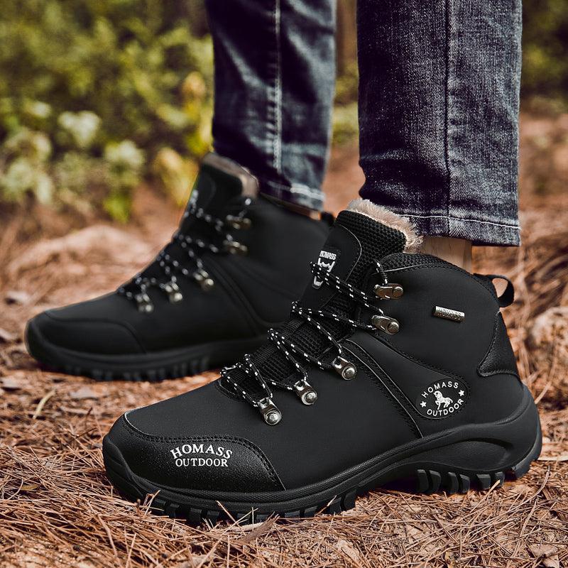Men’s Waterproof Tactical Hiking Boots – Fur-Lined Winter Shoes