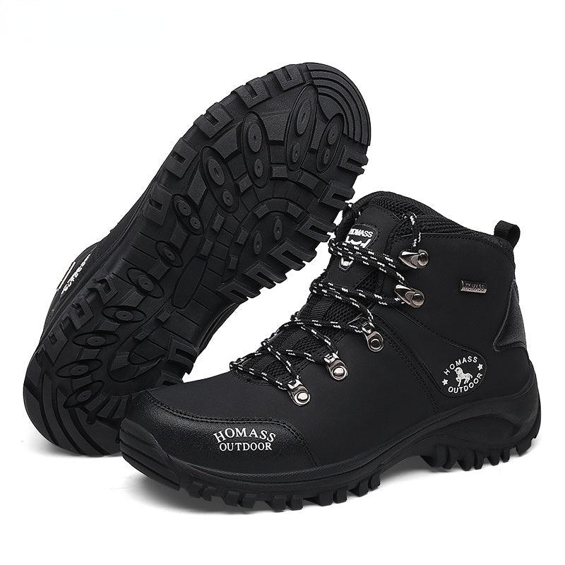 Men’s Waterproof Tactical Hiking Boots – Fur-Lined Winter Shoes