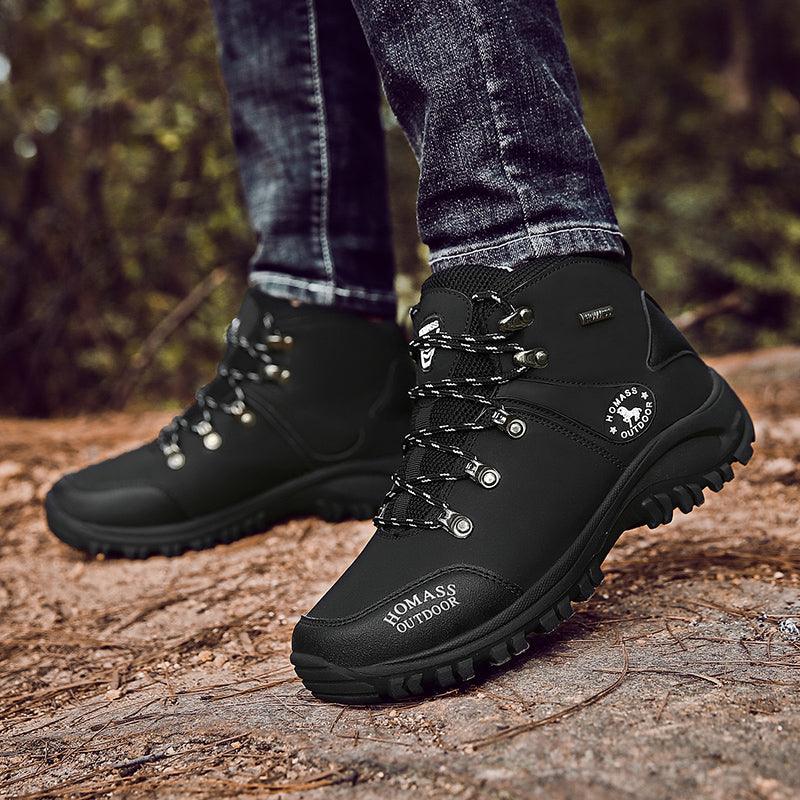 Men’s Waterproof Tactical Hiking Boots – Fur-Lined Winter Shoes