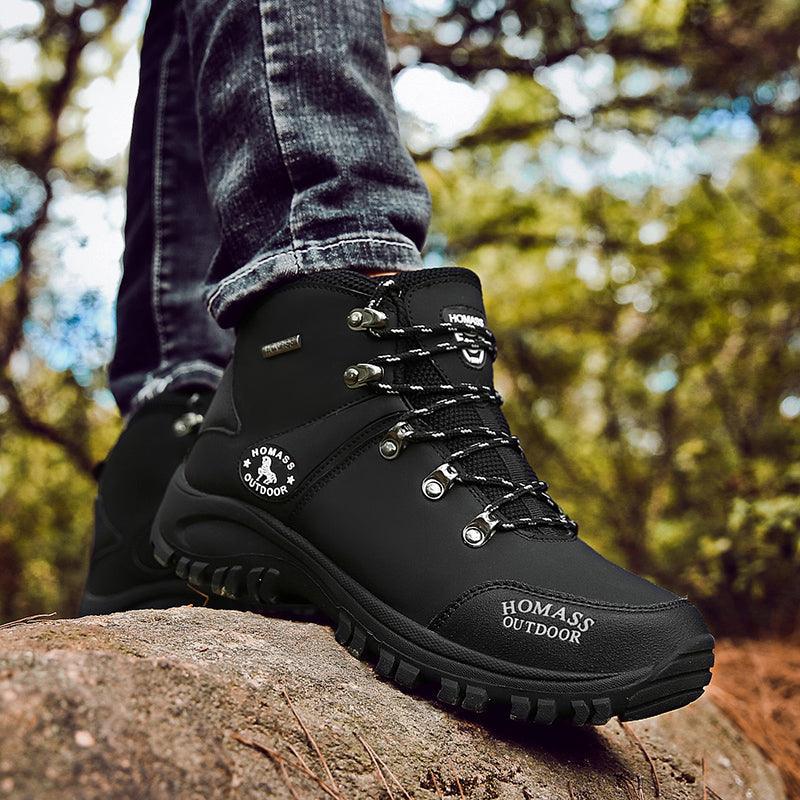 Men’s Waterproof Tactical Hiking Boots – Fur-Lined Winter Shoes