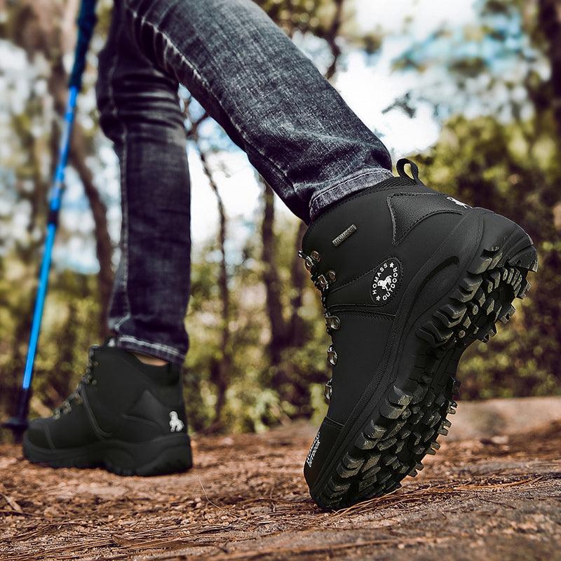 Men’s Waterproof Tactical Hiking Boots – Fur-Lined Winter Shoes