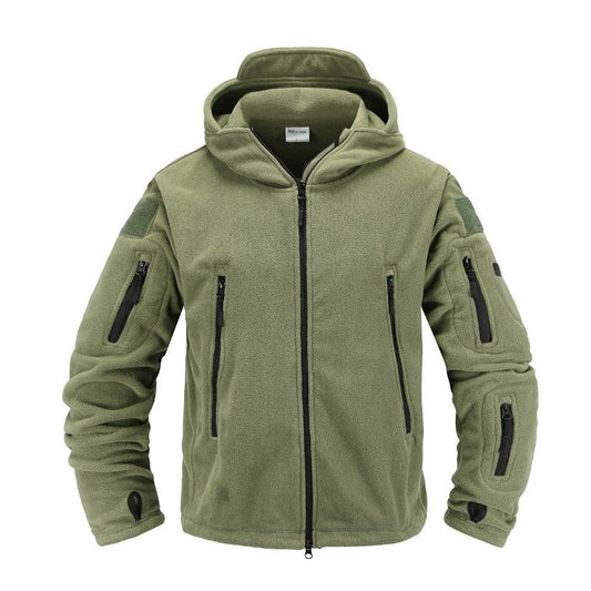 Men’s Tactical Fleece Jacket – Hooded Lightweight Thermal Coat
