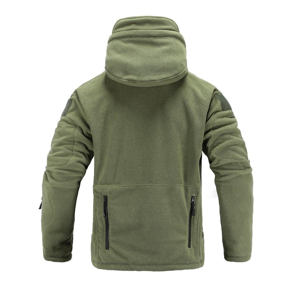 Men’s Tactical Fleece Jacket – Hooded Lightweight Thermal Coat