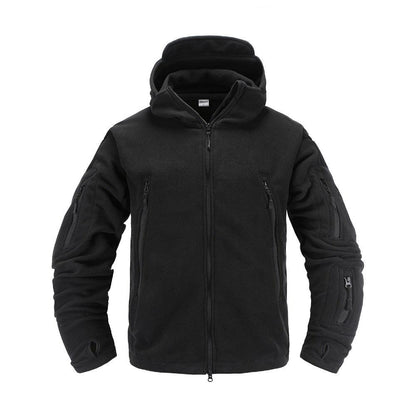 Men’s Tactical Fleece Jacket – Hooded Lightweight Thermal Coat