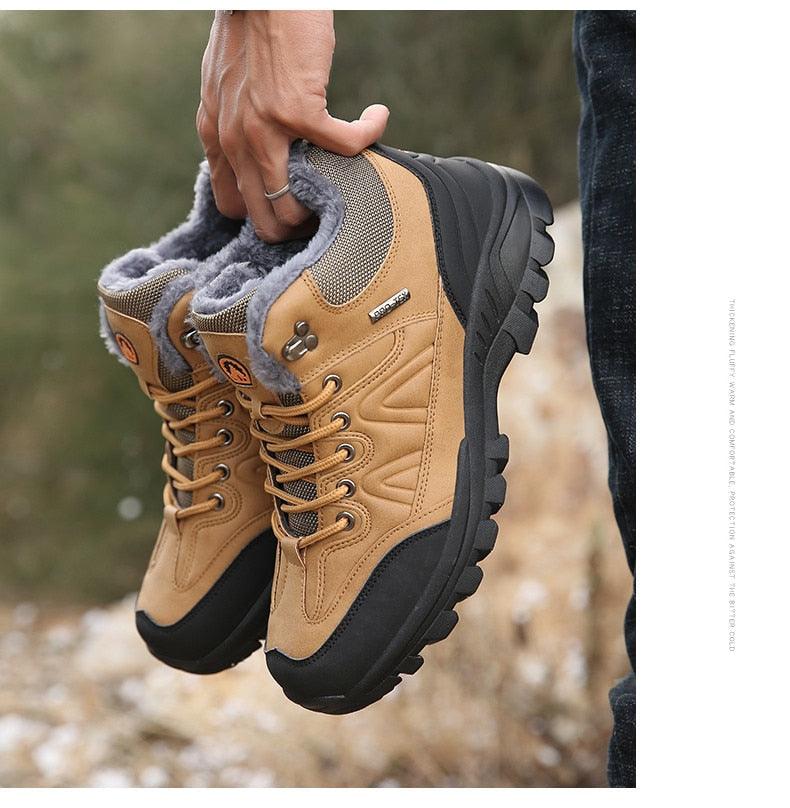 Men’s Winter Snow Boots – Waterproof Fur-Lined Hiking Shoes
