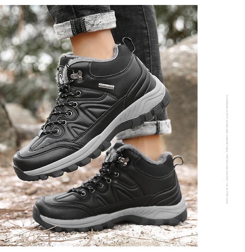 Men’s Winter Snow Boots – Waterproof Fur-Lined Hiking Shoes