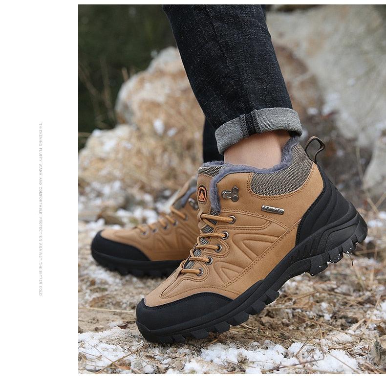 Men’s Winter Snow Boots – Waterproof Fur-Lined Hiking Shoes