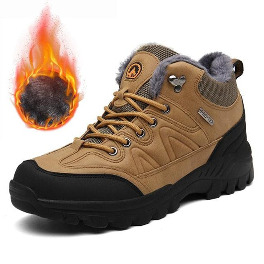 Men’s Winter Snow Boots – Waterproof Fur-Lined Hiking Shoes