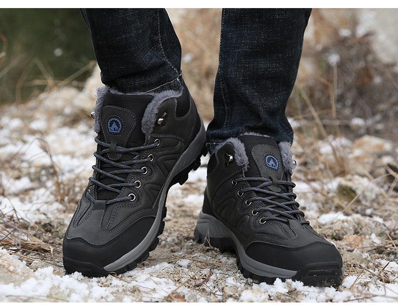 Men’s Winter Snow Boots – Waterproof Fur-Lined Hiking Shoes