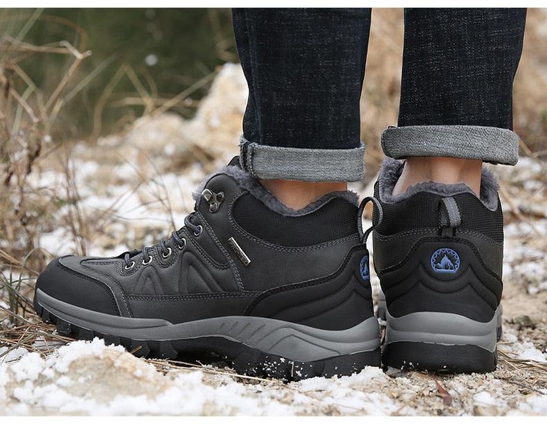 Men’s Winter Snow Boots – Waterproof Fur-Lined Hiking Shoes