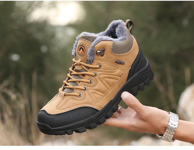 Men’s Winter Snow Boots – Waterproof Fur-Lined Hiking Shoes