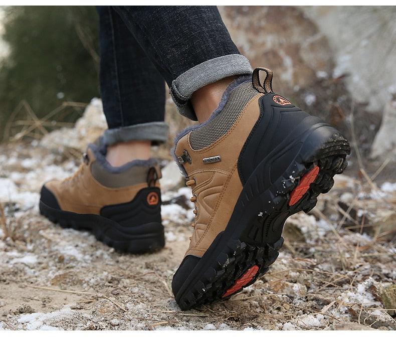 Men’s Winter Snow Boots – Waterproof Fur-Lined Hiking Shoes