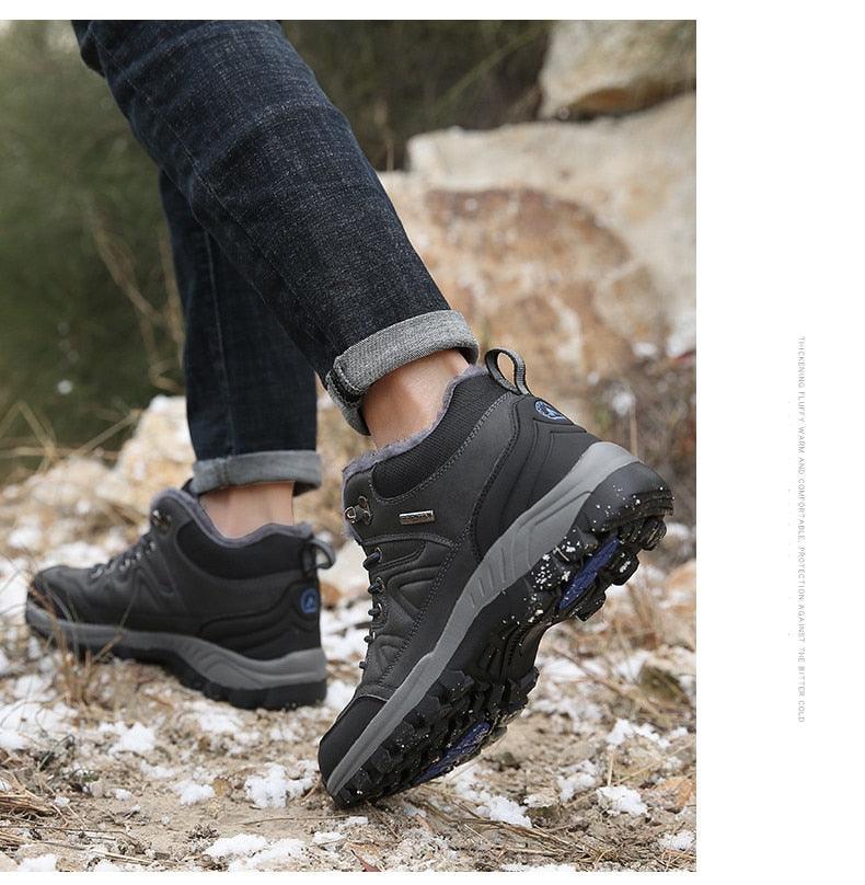Men’s Winter Snow Boots – Waterproof Fur-Lined Hiking Shoes