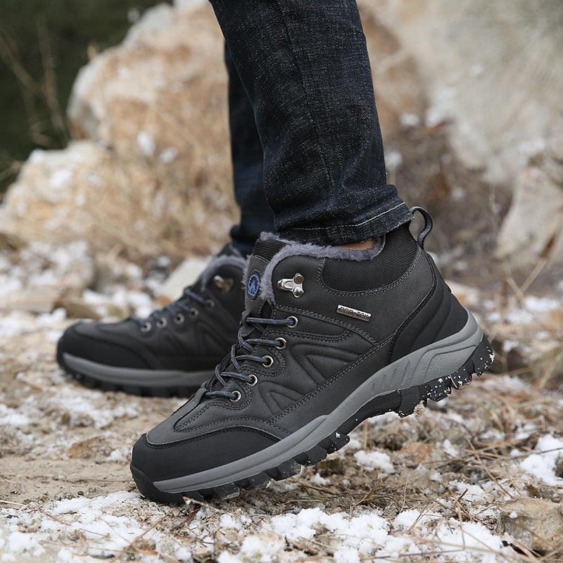 Men’s Winter Snow Boots – Waterproof Fur-Lined Hiking Shoes