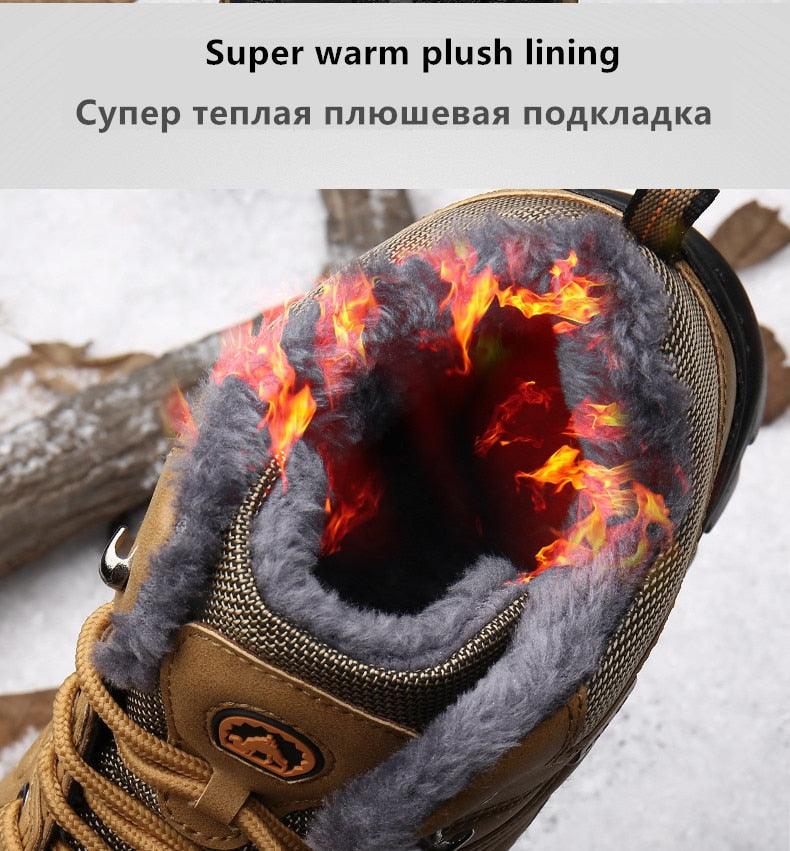 Men’s Winter Snow Boots – Waterproof Fur-Lined Hiking Shoes