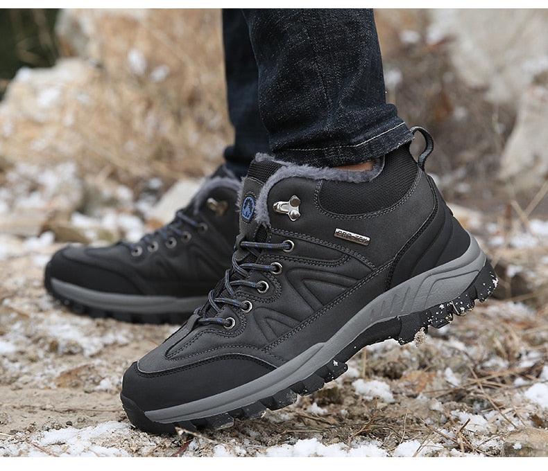Men’s Winter Snow Boots – Waterproof Fur-Lined Hiking Shoes