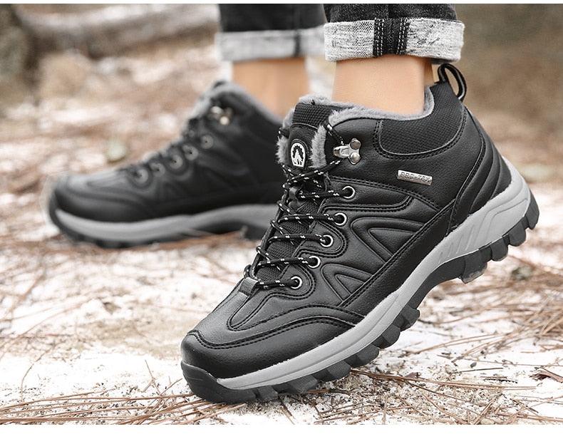 Men’s Winter Snow Boots – Waterproof Fur-Lined Hiking Shoes