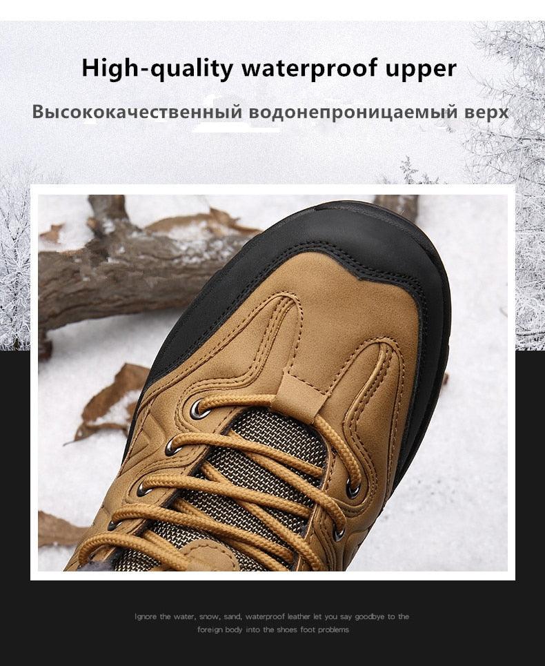 Men’s Winter Snow Boots – Waterproof Fur-Lined Hiking Shoes