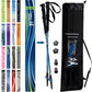 Official Casual Trek Hiking & Walking Poles - Hiking/Trekking Grip w-flip locks, detachable feet and travel bag - pair - For Heights up to 6’2”