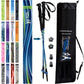 Official Casual Trek Hiking & Walking Poles - Hiking/Trekking Grip w-flip locks, detachable feet and travel bag - pair - For Heights up to 6’2”