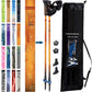 Official Casual Trek Hiking & Walking Poles - Hiking/Trekking Grip w-flip locks, detachable feet and travel bag - pair - For Heights up to 6’2”
